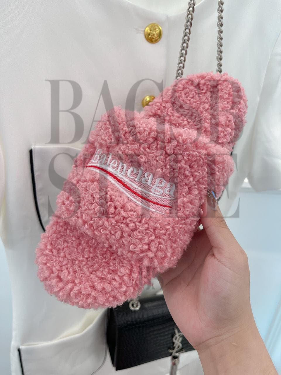 balenciaga Furry Slide Sandal