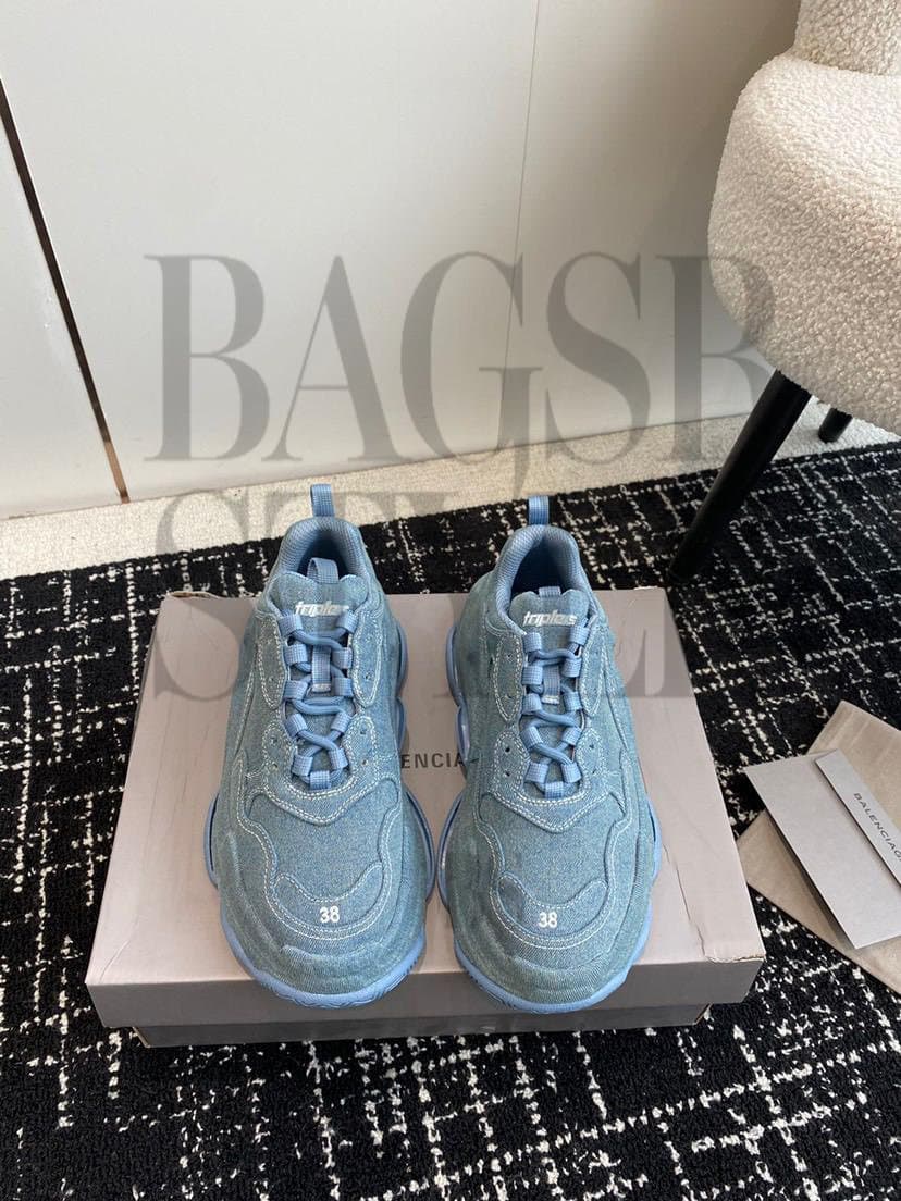 balenciaga Triple S Denim Sneakers