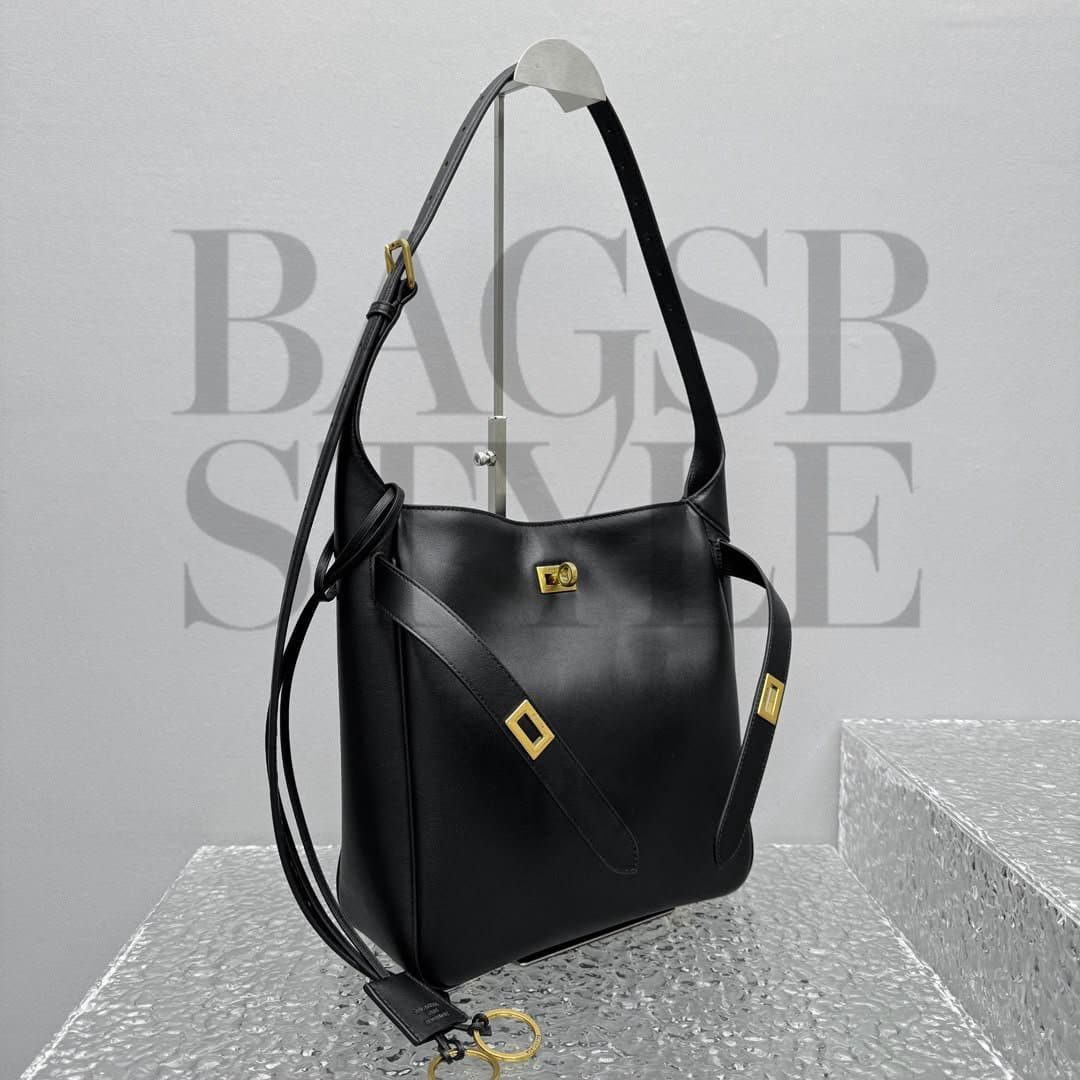 BALENCIAGA WOMEN’S BEL AIR HOBO BAG SMALL IN BLACK 8110182ABAV1000 (26.9 × 25.9 × 9.9 cm) — Bags