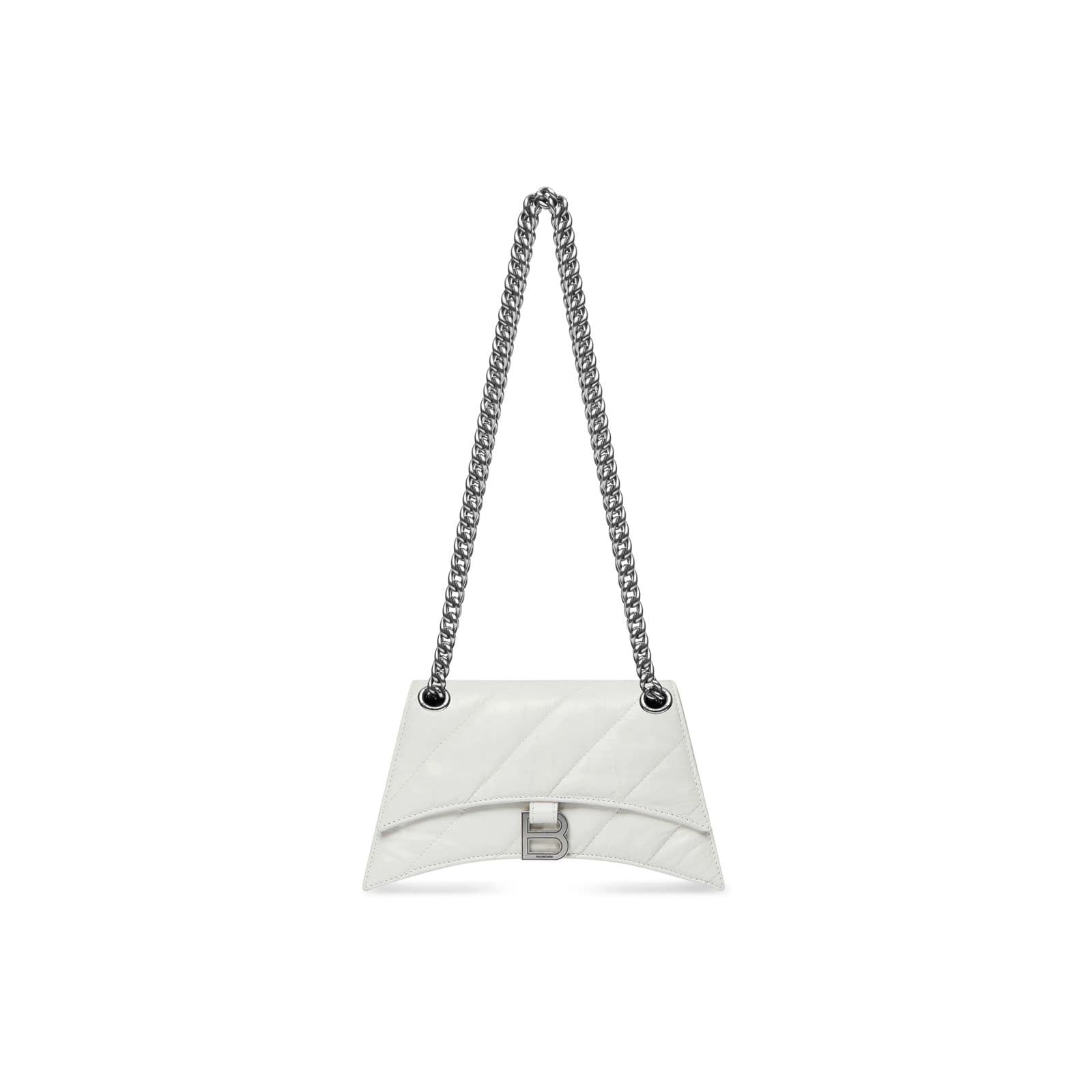 BALENCIAGA WOMEN'S CRUSH CHAIN BAG MINI IN WHITE 736016210J09001 (21.8*9.9*4.8cm) — Bags