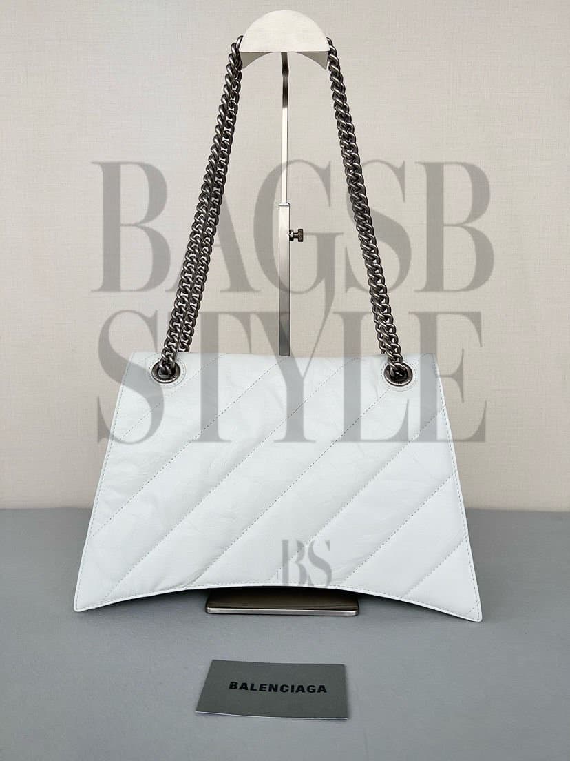 BALENCIAGA WOMEN'S CRUSH CHAIN BAG MINI IN WHITE 736016210J09001 (21.8*9.9*4.8cm) — Bags