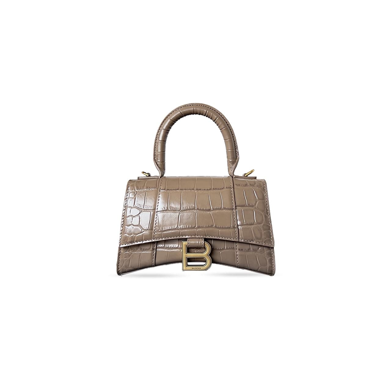 BALENCIAGA WOMEN'S HOURGLASS HANDBAG XS IN BROWN 5928331LL6Y3710 (18.8*13*7.9cm) — Bags