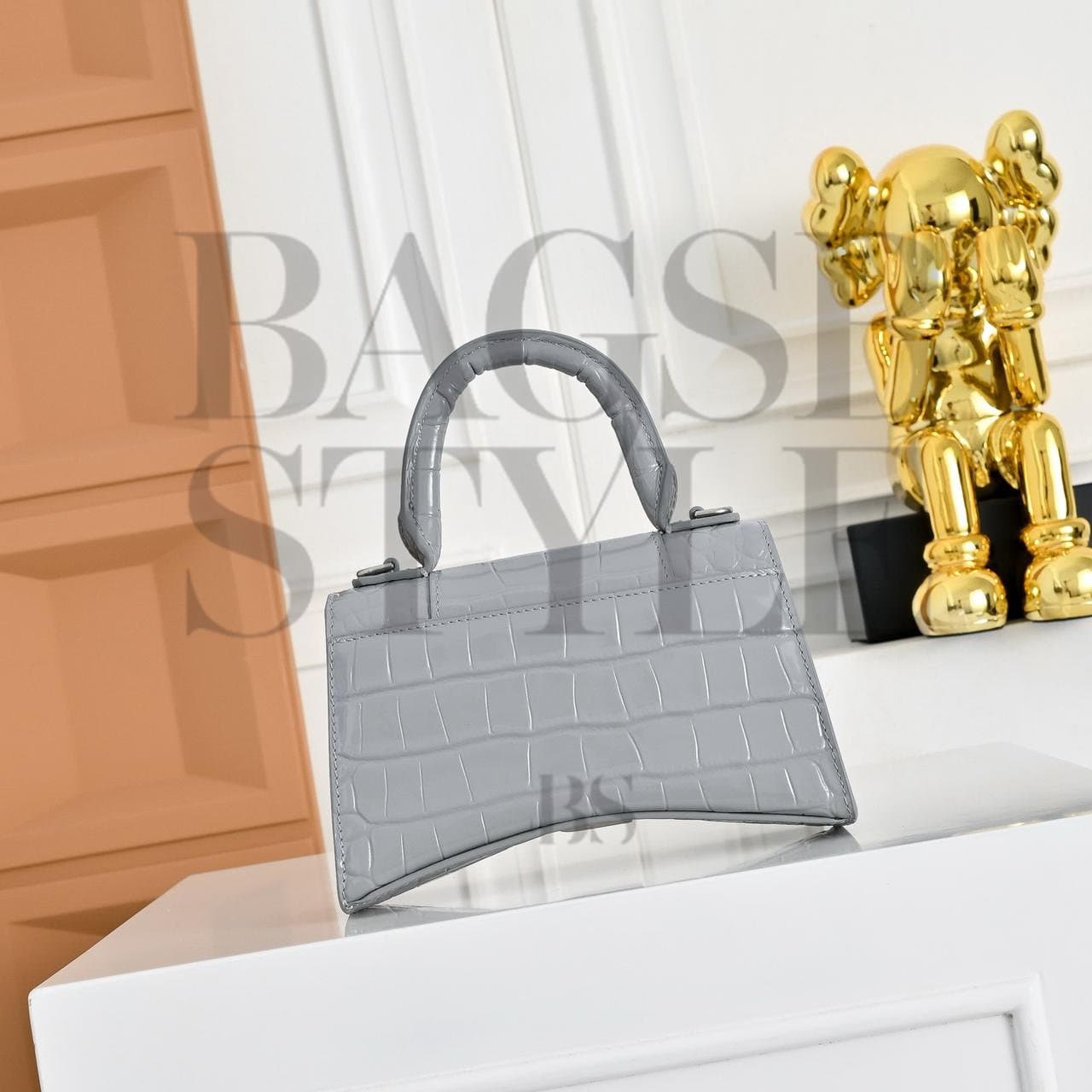BALENCIAGA WOMEN'S HOURGLASS HANDBAG XS IN DARK GRAY 5928331LR6Y1108 (18.8*13*7.9cm) — Bags
