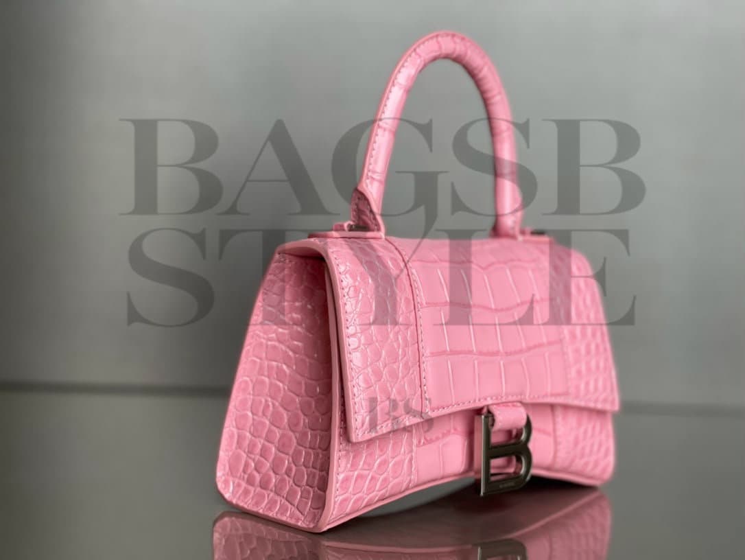 BALENCIAGA WOMEN'S HOURGLASS HANDBAG XS IN PINK 5928331LB7Y5906 (18.8*13*7.9cm) — Bags