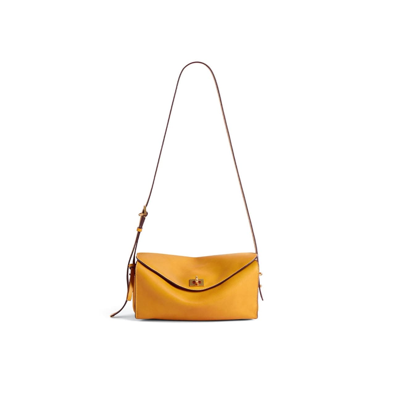 BALENCIAGA WOMEN'S LE 7 SHOULDER BAG MEDIUM IN CURRY 8681022ACJZ7055 (26*13.5*10cm) — Bags