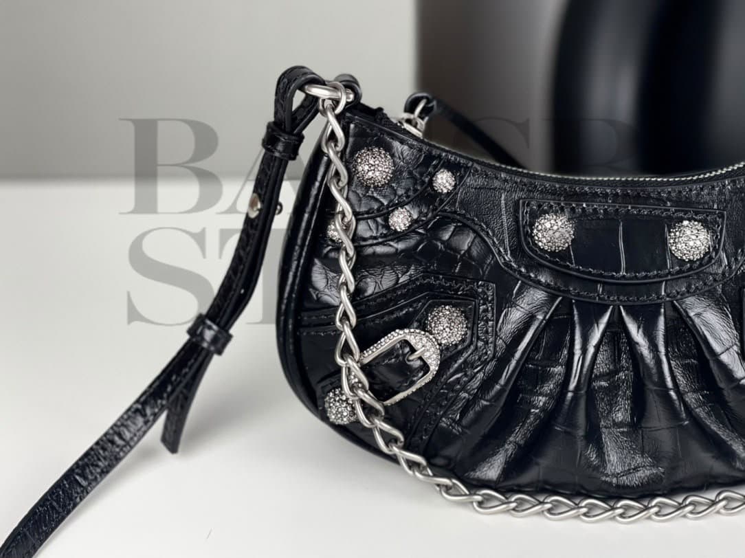 balenciaga Women’s Le Cagole Chain Bag Mini In Silver Black