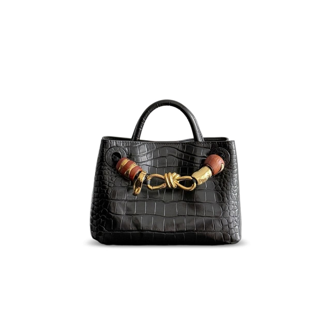 BOTTEGA VENETA MINI ANDIAMO CROCODILE LEATHER 777614 (22 × 15.5 × 9 cm) — Bags