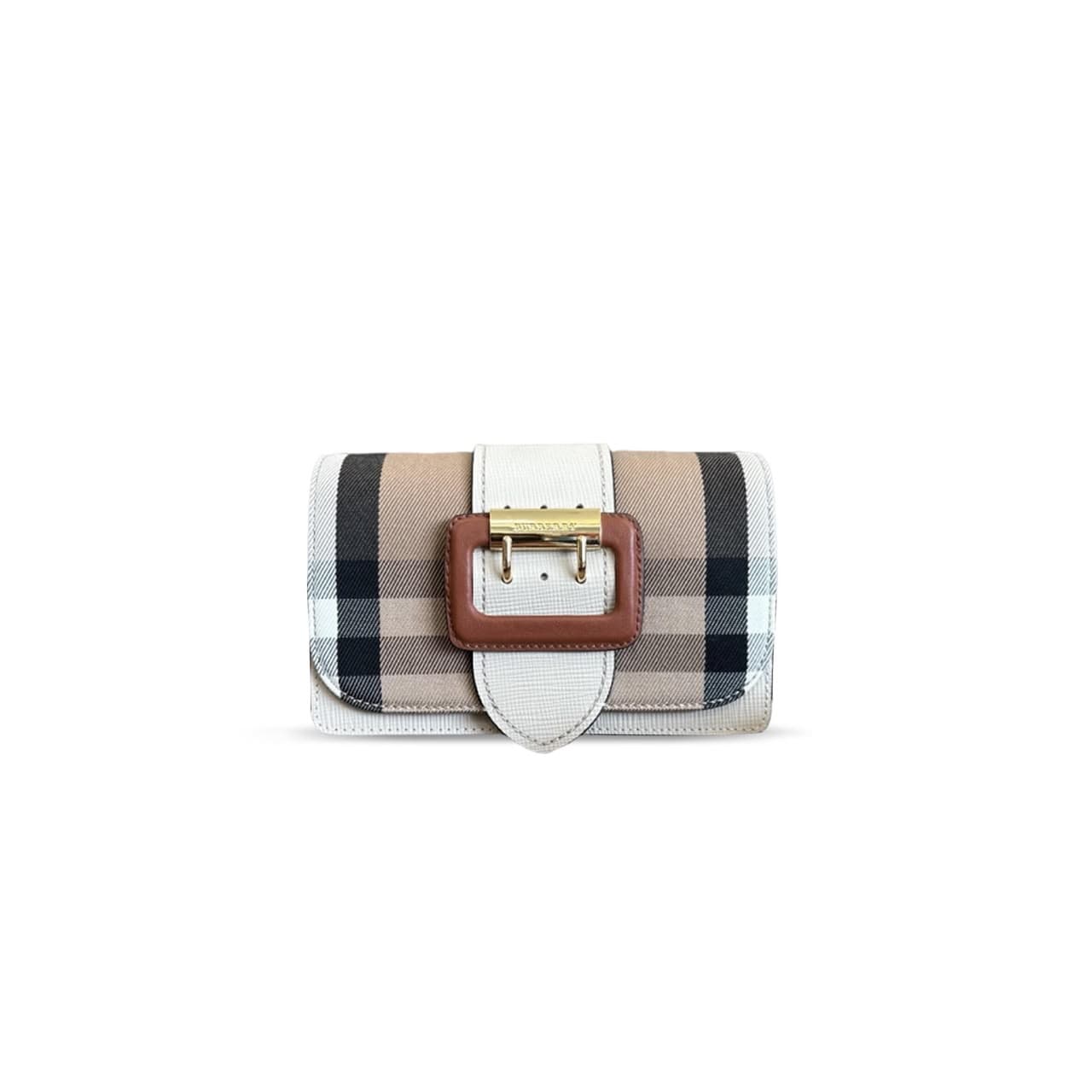 BURBERRY THE BUCKLE HOUSE CHECK BAG (19.5 × 12 × 5 cm) — Bags