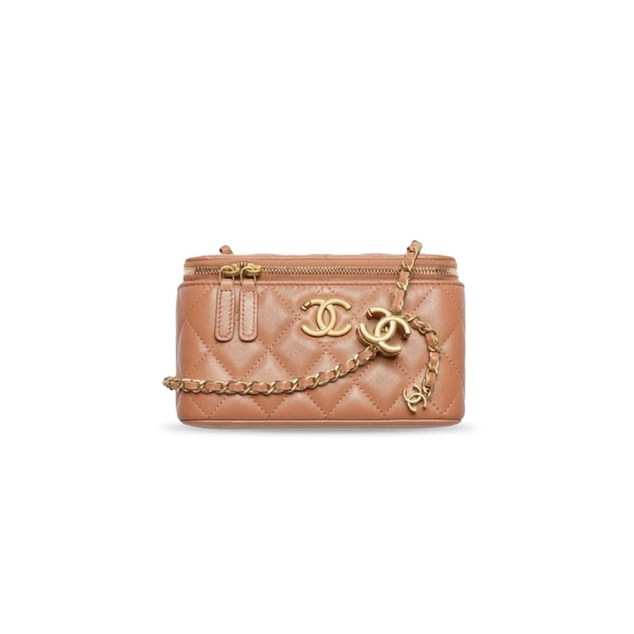 CHANEL MASTER PILLOW CRUSH CASE WITH CHAIN SMALL QUILTED LAMBSKIN MAKEUP BAG (17*9.5*8cm) — Bags