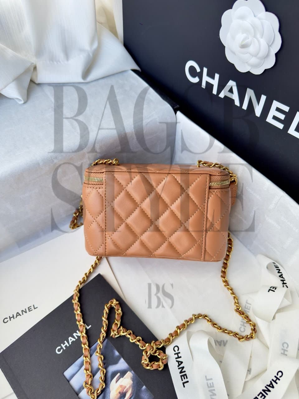 CHANEL MASTER PILLOW CRUSH CASE WITH CHAIN SMALL QUILTED LAMBSKIN MAKEUP BAG (17*9.5*8cm) — Bags