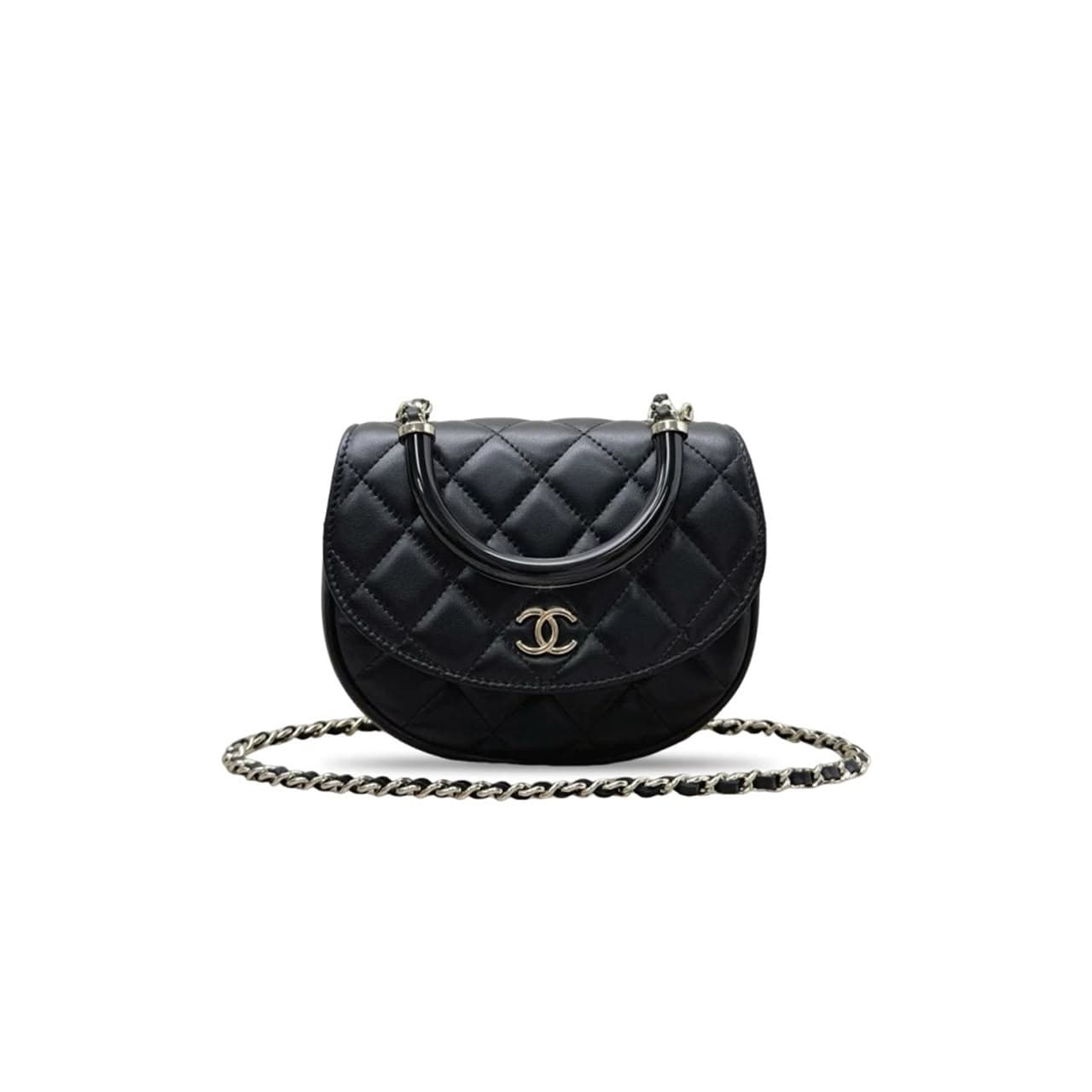 CHANEL MASTER QUILTED LAMBSKIN IN THE LOOP HANDLE FLAP BAG AP4410 (16*14*6.6cm) — Bags