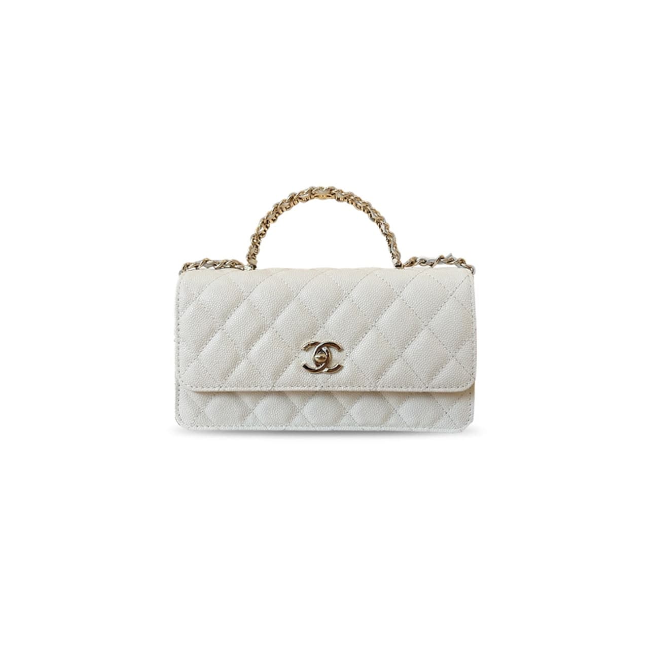CHANEL MASTER WHITE PORTABLE FLAP BAG A96181 (19.5 × 17 × 5 cm) — Bags