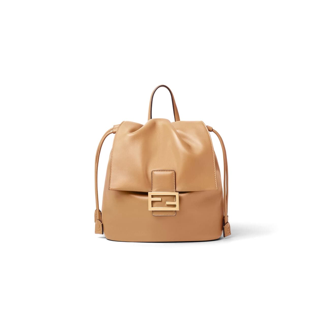 FENDI CAPPUCCINO BROWN LEATHER BACKPACK 8BZ057AYJ1F19P8 (26*23*12cm) — Bags