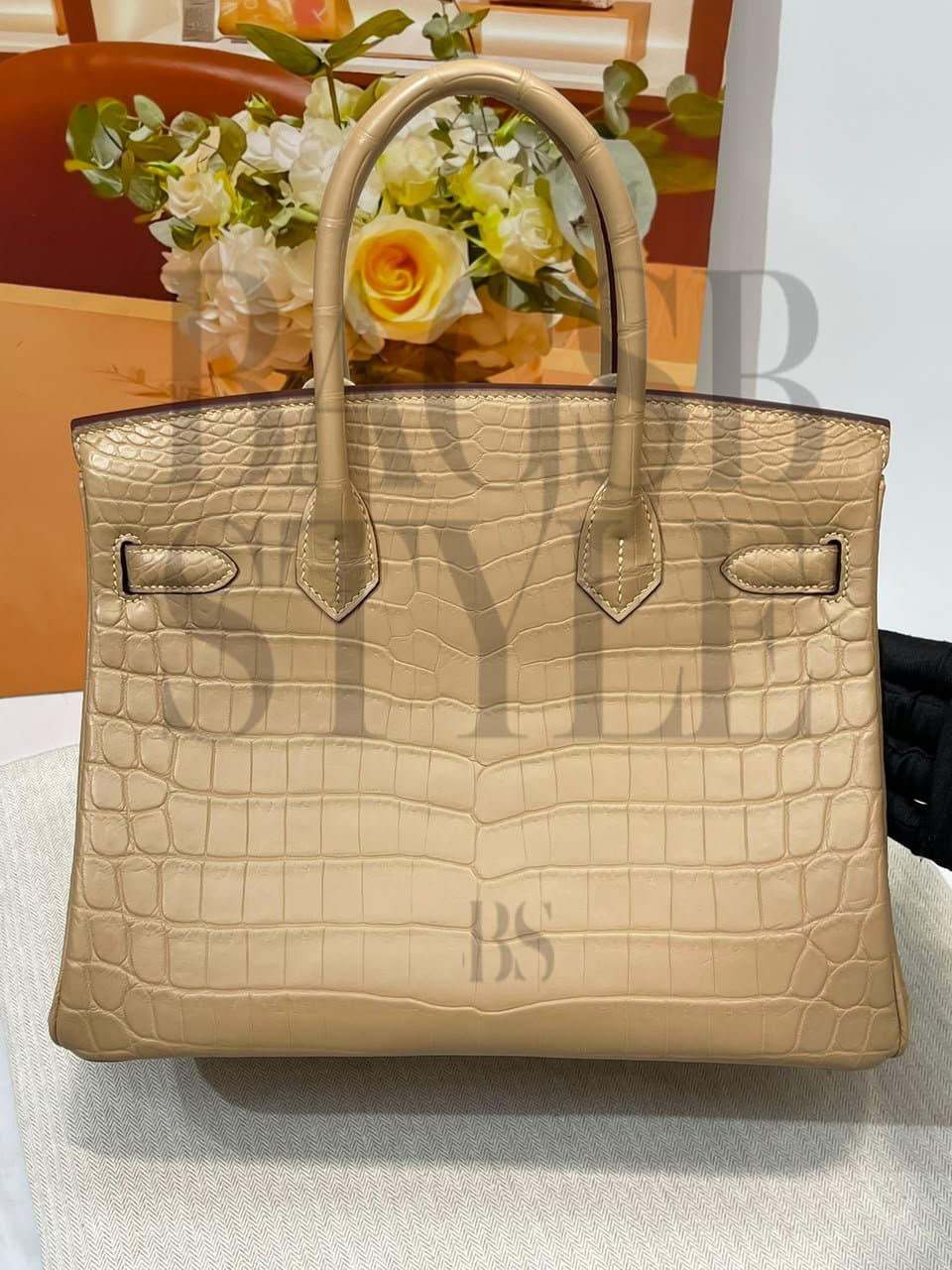 HERMÈS MASTER BIRKIN 25 SELLIER VANILLA MATTE ALLIGATOR GOLD (25*20*13cm) — Bags
