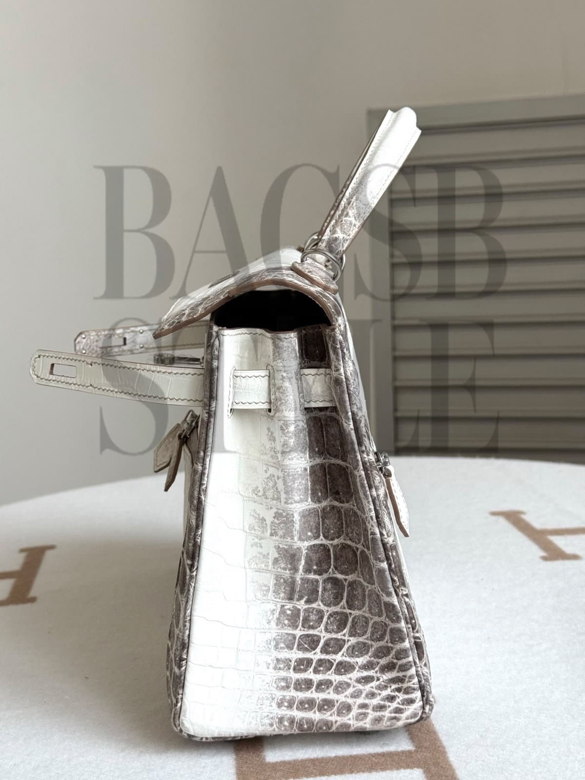 HERMÈS MASTER KELLY 28 MATTE HIMALAYAN NILOTICUS WITH PALLADIUM HARDWARE (28 × 22 × 10 cm) — Bags