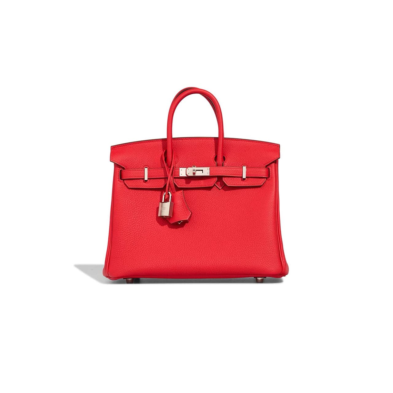 HERMES BIRKIN 25 TOGO ROUGE DE COEUR PALLADIUM HARDWARE (25*20*13cm) — Bags