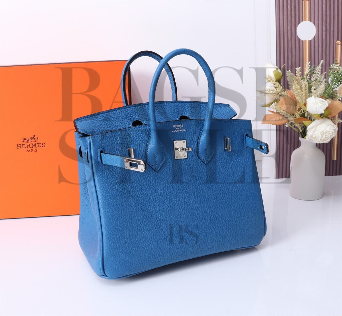 HERMES HANDBAGS BIRKIN 30 7E TOGO HANDBAG BLEU BRIGHTON (30*23*15cm) — Bags