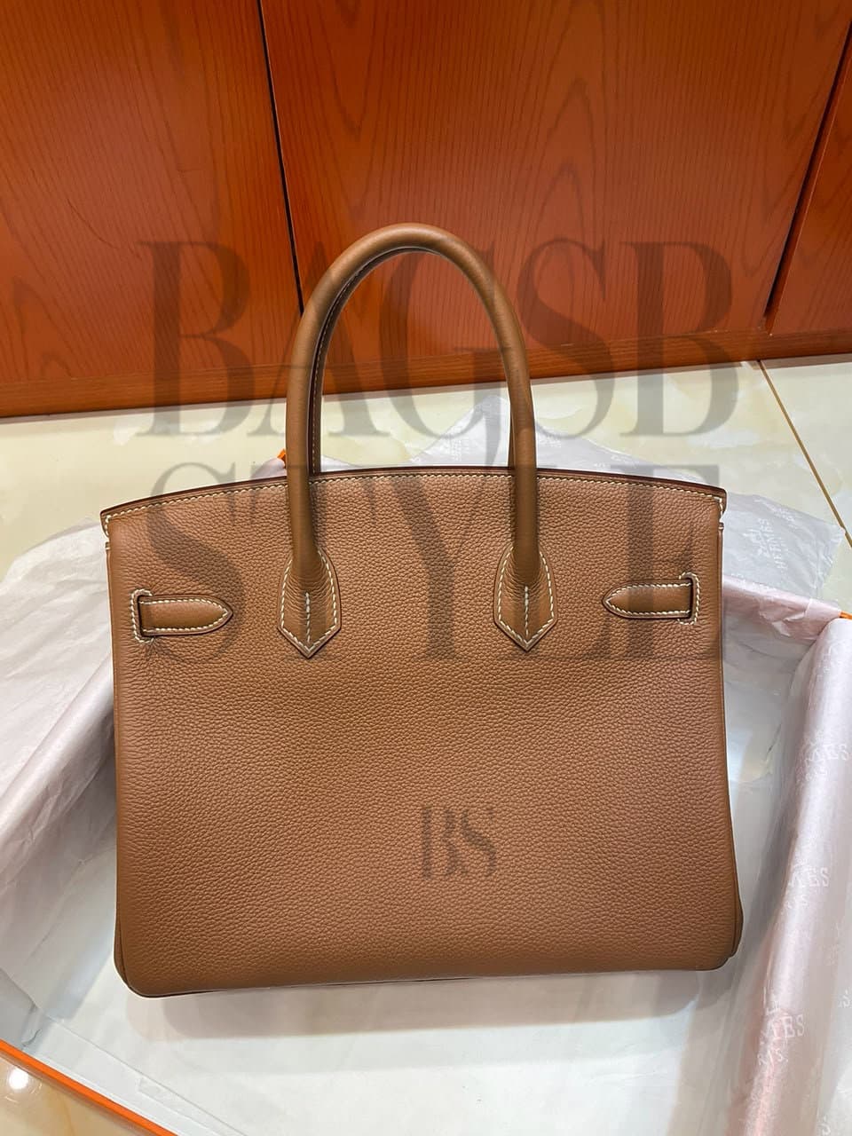 HERMES MASTER BIRKIN 30 TOGO BROWN PALLADIUM HARDWARE H030520CK37 (30*22*16cm) — Bags