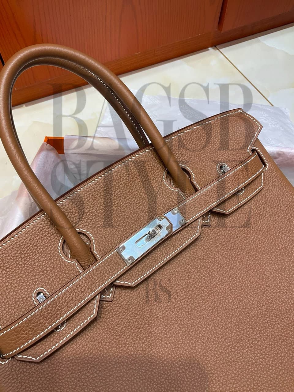 HERMES MASTER BIRKIN 30 TOGO BROWN PALLADIUM HARDWARE H030520CK37 (30*22*16cm) — Bags