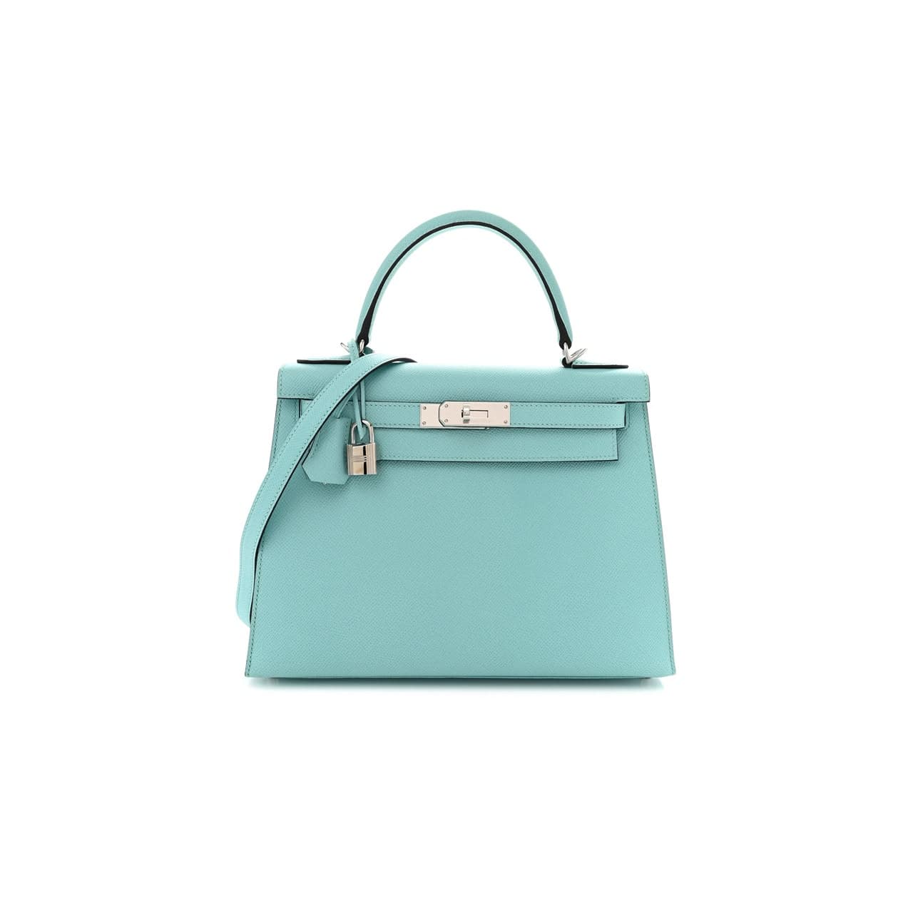 HERMES MASTER KELLY 28 SELLIER EPSOM BLEU ATOLL PALLADIUM HARDWARE (28*22*10cm) — Bags