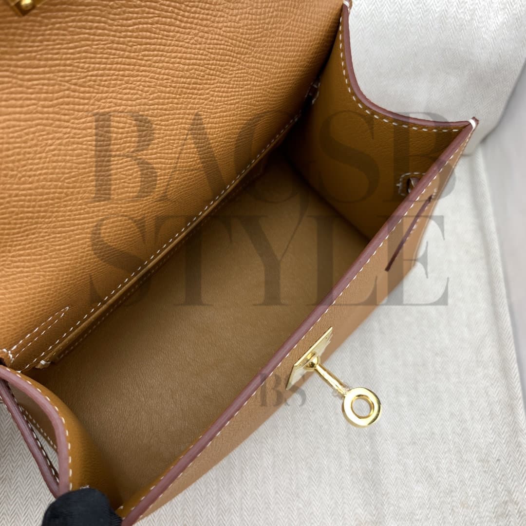HERMES MINI KELLY DESORDRE GOLD EPSOM (20*14.5*10cm) — Bags