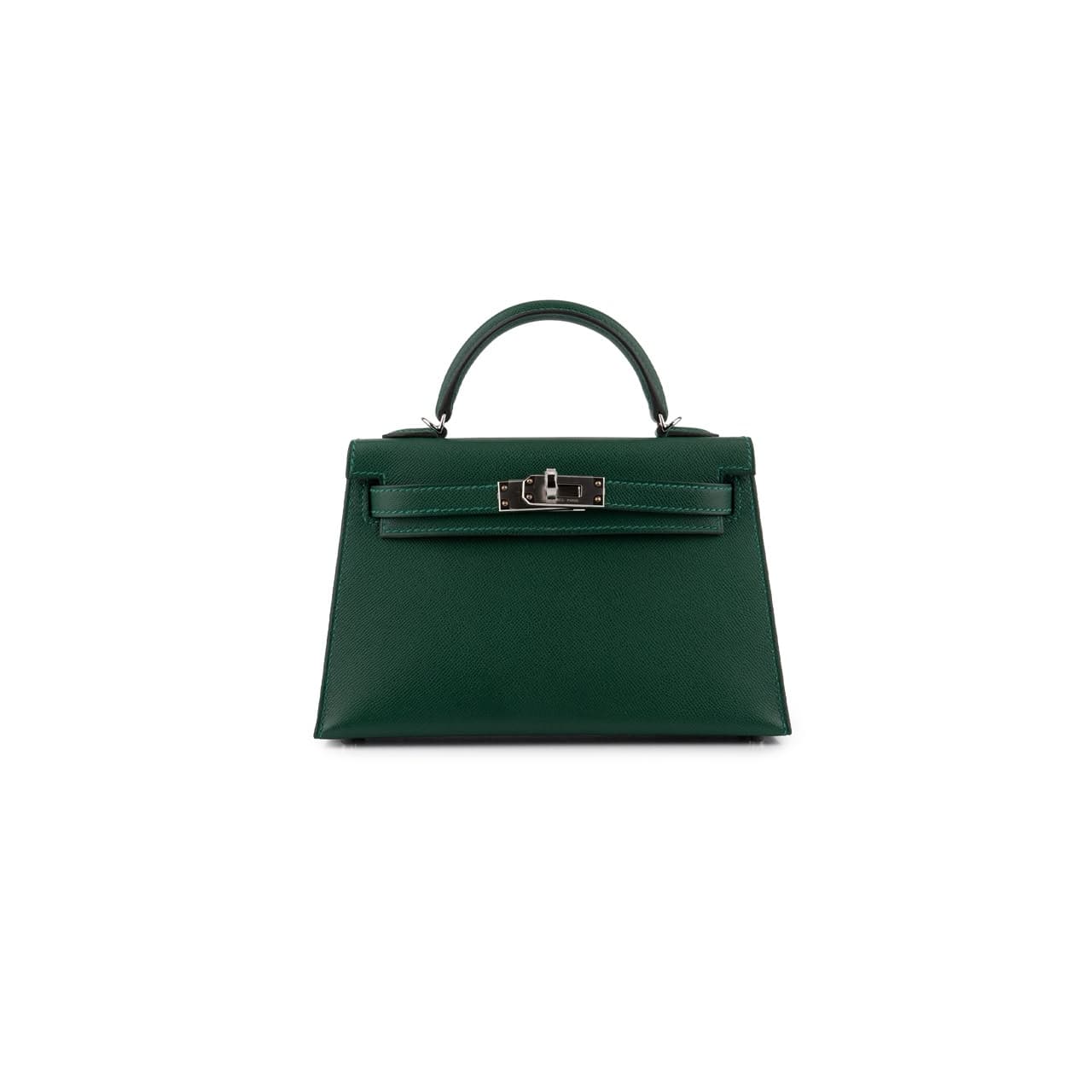 HERMES MINI KELLY II EPSOM VERT FONCÉ PALLADIUM HARDWARE (19*12*5.5cm) — Bags