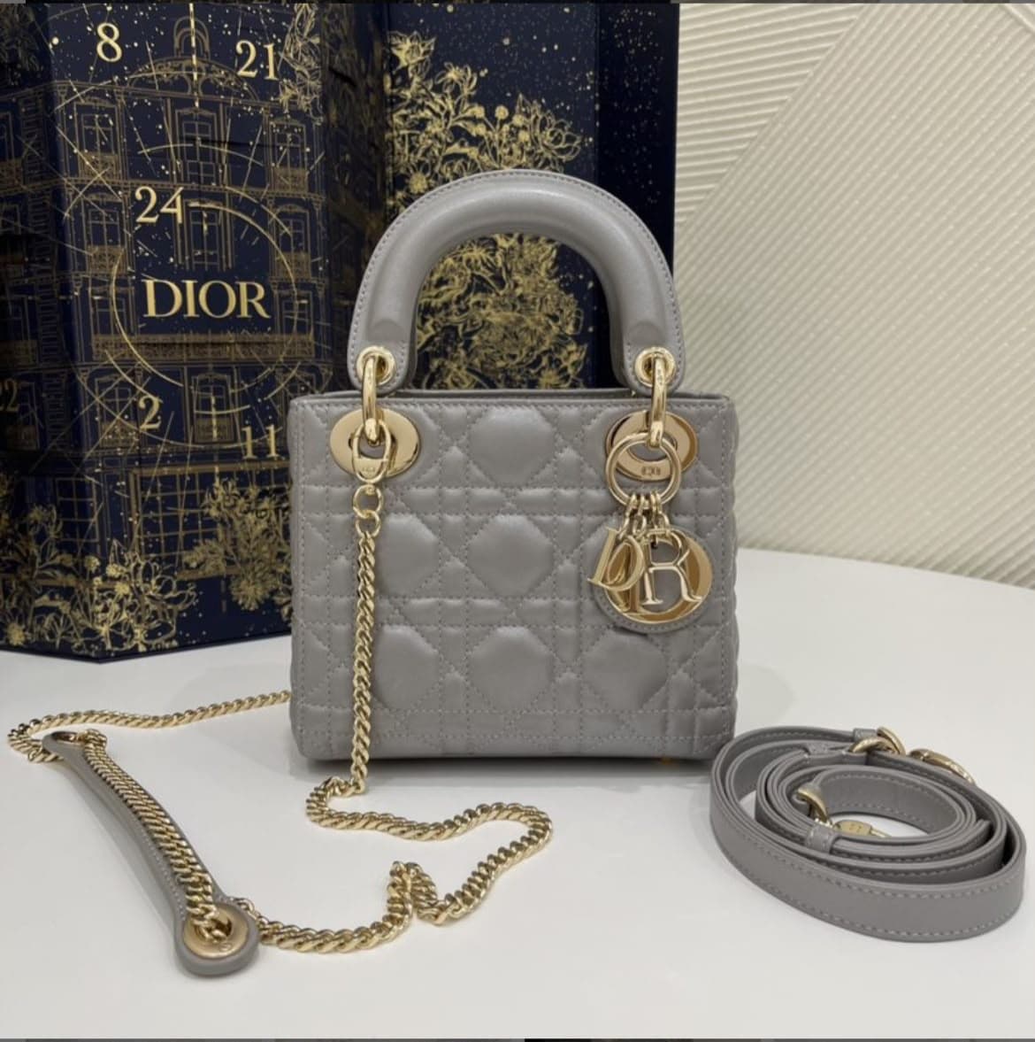 LADY DIOR MINI. Size: 17 × 15 × 7 cm — Bags