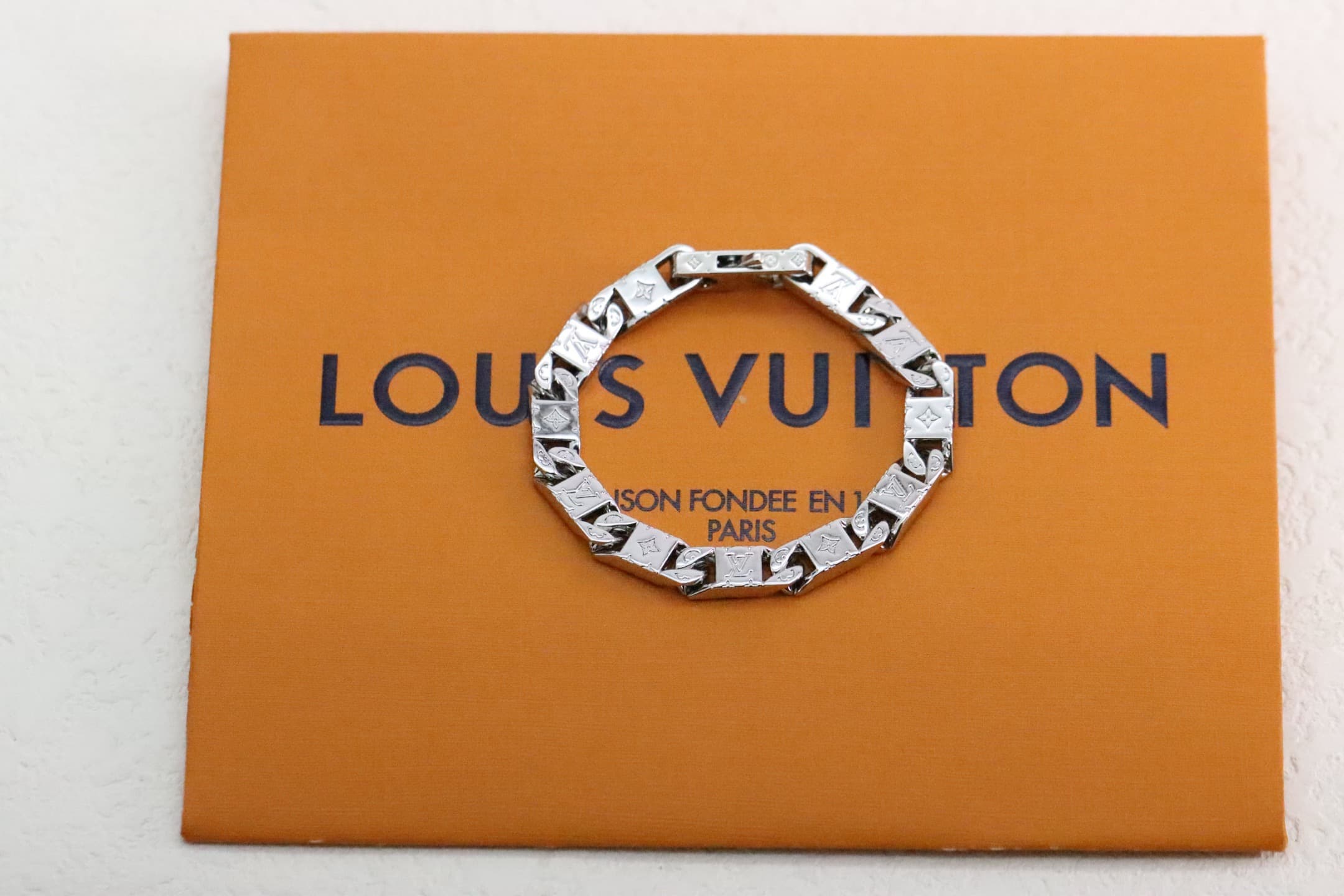 Louis Vuitton Silver Bamboo Cuban Couple Bracelet – Premium Luxury Designer Jewelry — Accessories