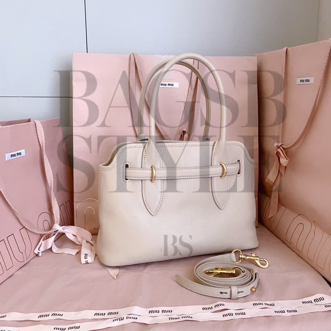 MIU MIU AVETURE TOTE BAG TOP HANDLES STRAP 5BA292 (30*22*10cm) — Bags