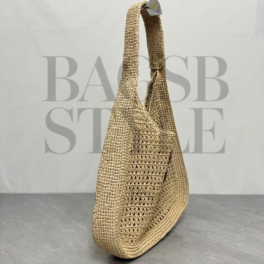 MIU MIU CROCHET-KNIT HANDBAG 5BC116 (44 × 31.5 × 8 cm) — Bags