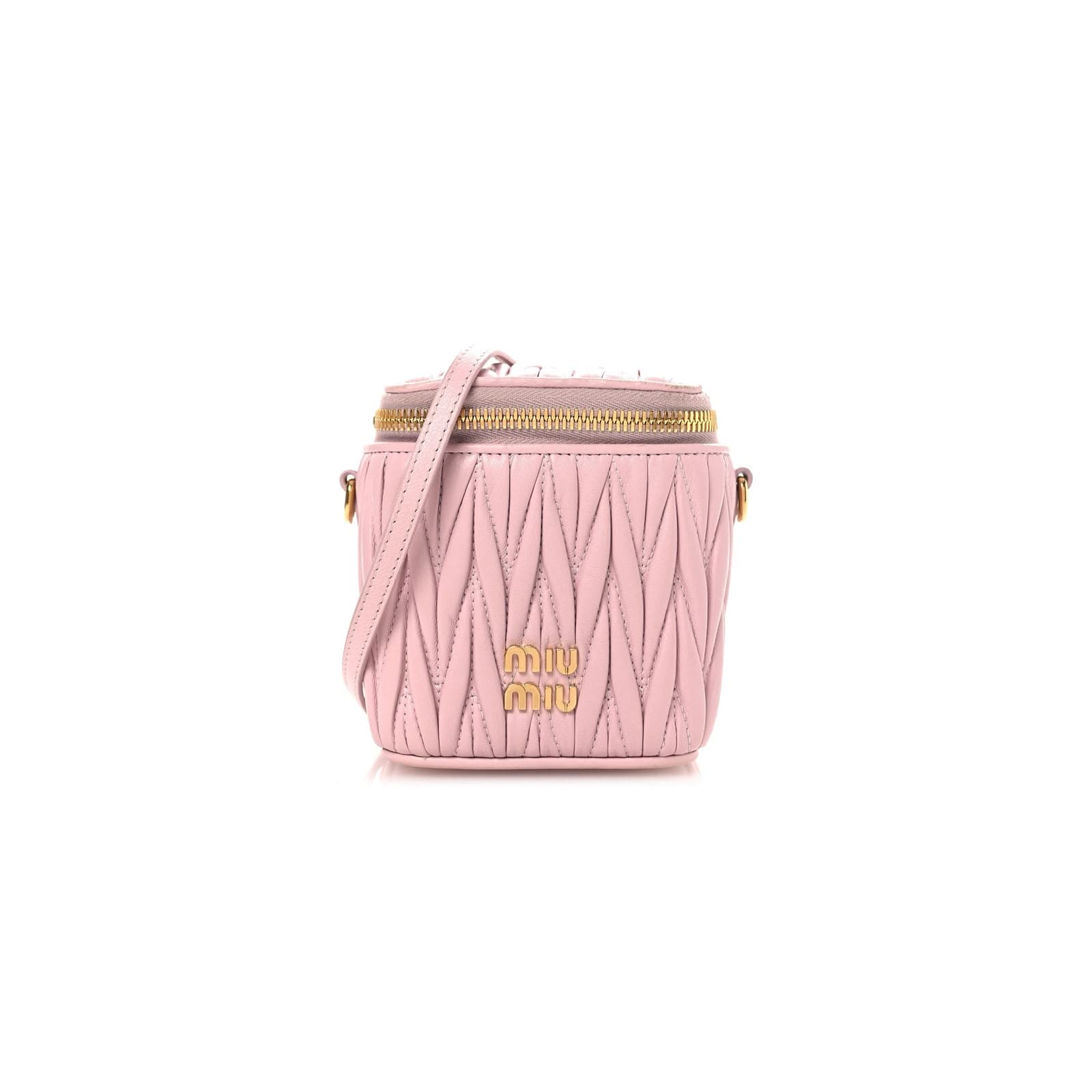 MIU MIU MATELASSÉ LOGO-PLAQUE MINI BAG 5NR018 (10.5*9.5*7cm) — Bags