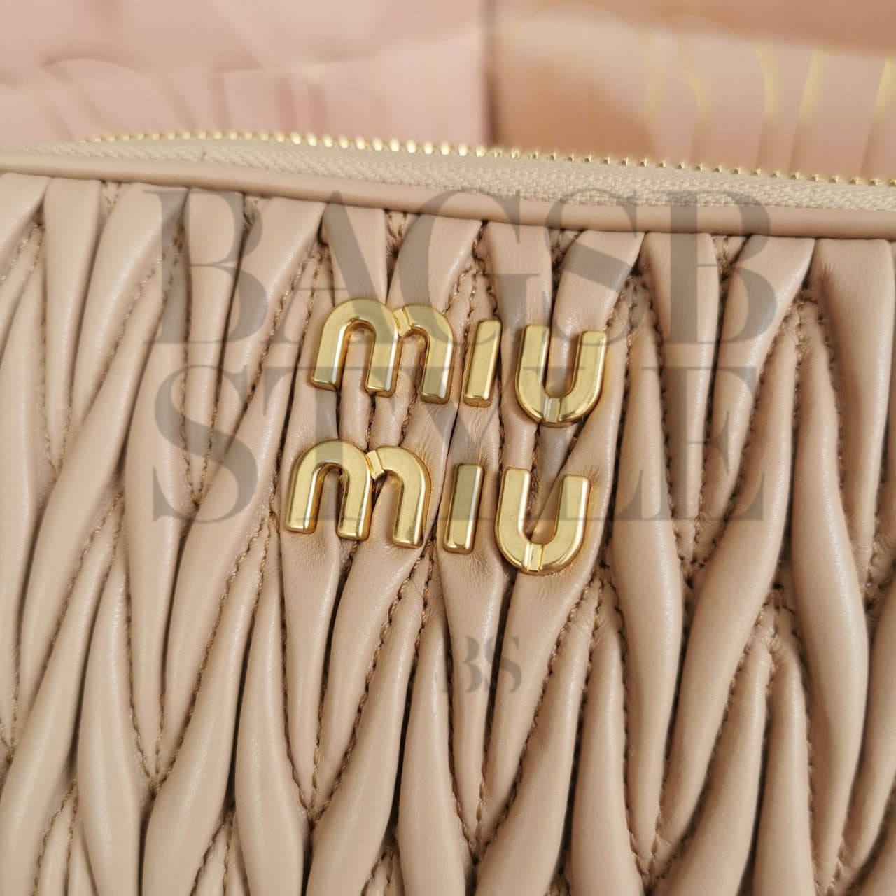 MIU MIU MATELASSE NAPPA LEATHER DOUBLE-LAYER CROSSBODY CAMERA BAG 5BP045 (18 × 10 × 5 cm) — Bags