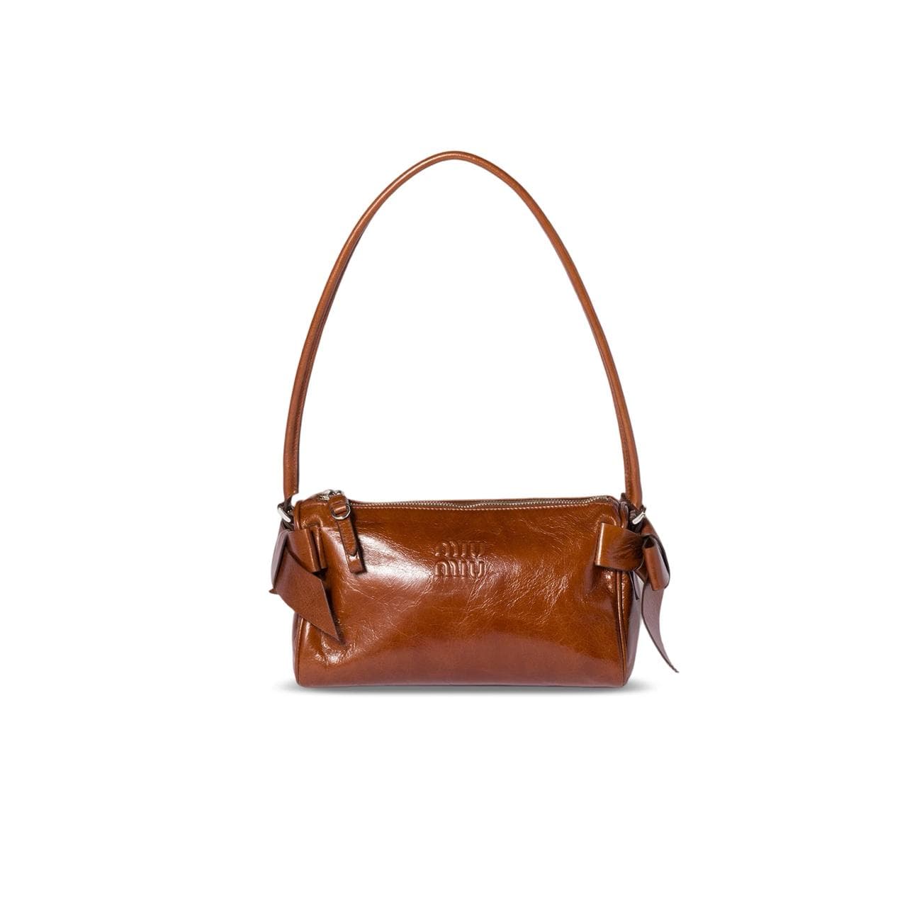 MIU MIU SHINY LEATHER POUCH 5NE029 (21*12.5*9.5cm) — Bags
