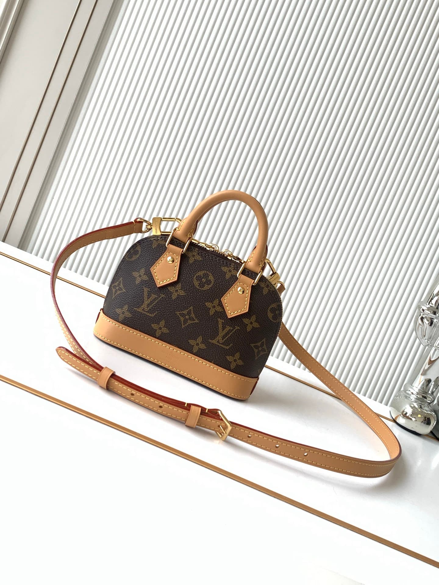 Nano Structured Monogram Top Handle Bag – 18cm — Bags