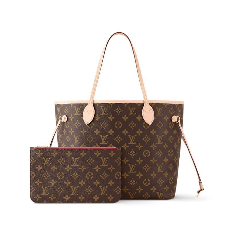 Neverfull MM Damier Ebene Tote Bag – Premium Luxury Designer Handbag with Removable Pouch — Bags