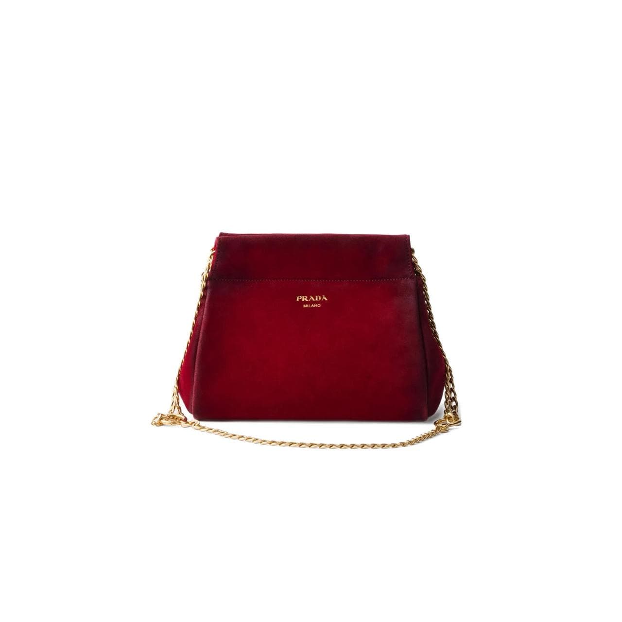 PRADA ENCHAÎNÉ MINI SUEDE BAG 1BC263 (22*18*11.5cm) — Bags