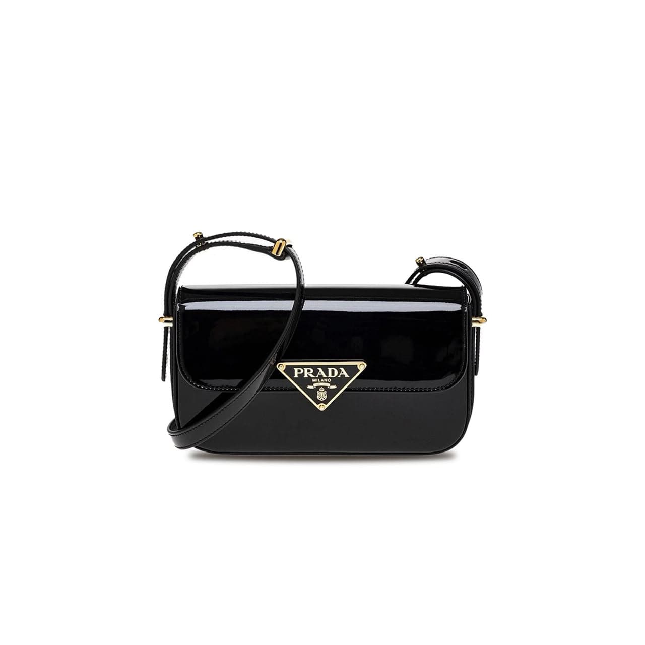 PRADA LOGO-PLAQUE LEATHER SHOULDER BAG 1BD339 (20.5*10.5*4cm) — Bags