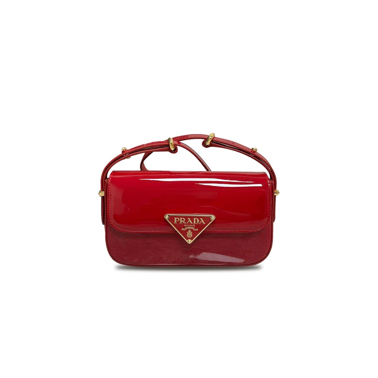 PRADA PATENT LEATHER SHOULDER BAG 1BD339 (20.5*10.5*4cm) — Bags