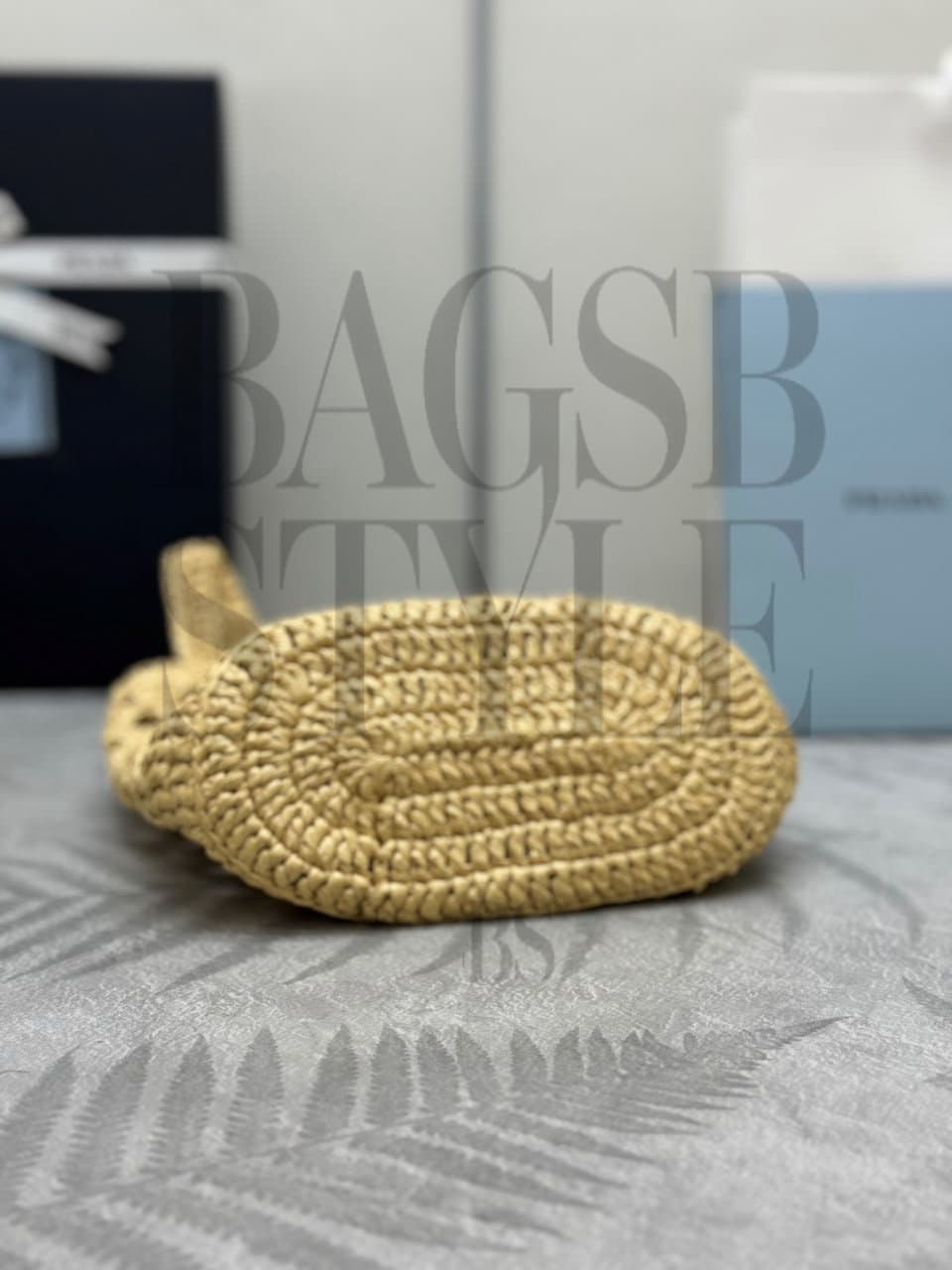 PRADA RAFFIA BAG 1BG494 (18 × 16.5 × 10 cm) — Bags