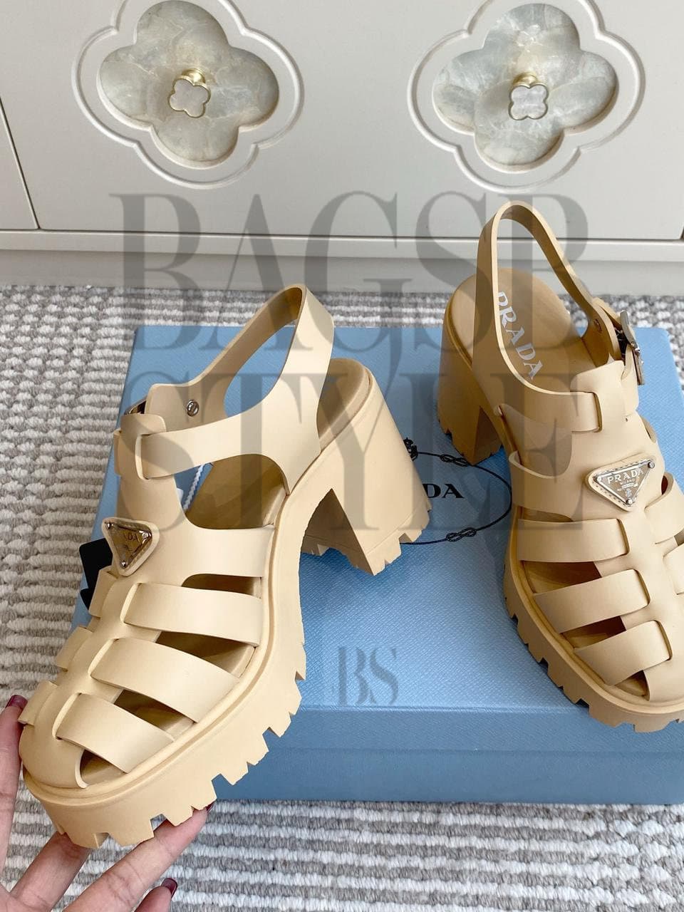 prada Rubber Platform Sandals