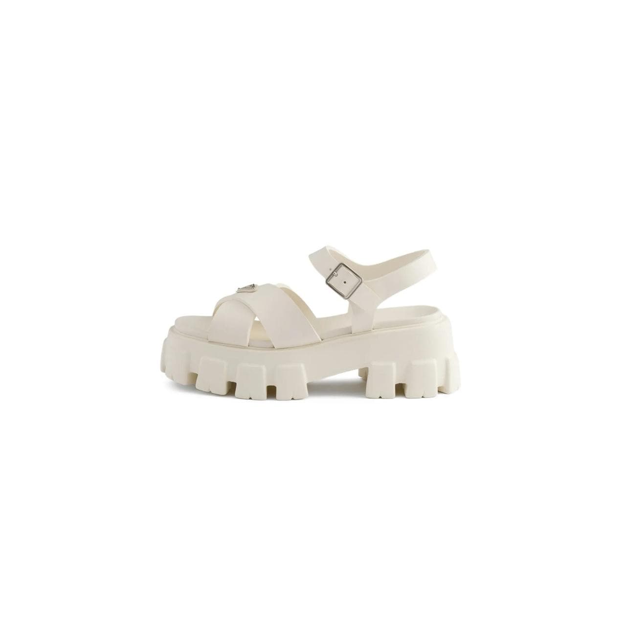 prada Sandali Monolith Da Donna Di Colore Bianco