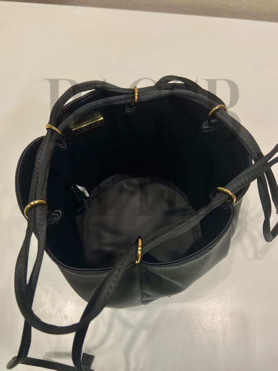 PRADA SATIN MINI BUCKET BAG 1BE103 (18 × 15 cm) — Bags