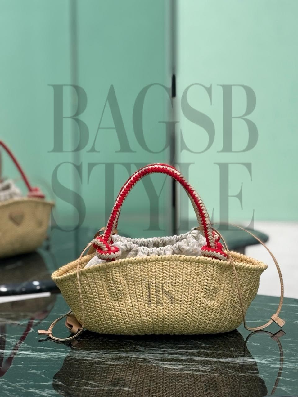 PRADA SMALL CROCHET TOP-HANDLE BAG 1BA463 (25*14*11.5cm) — Bags