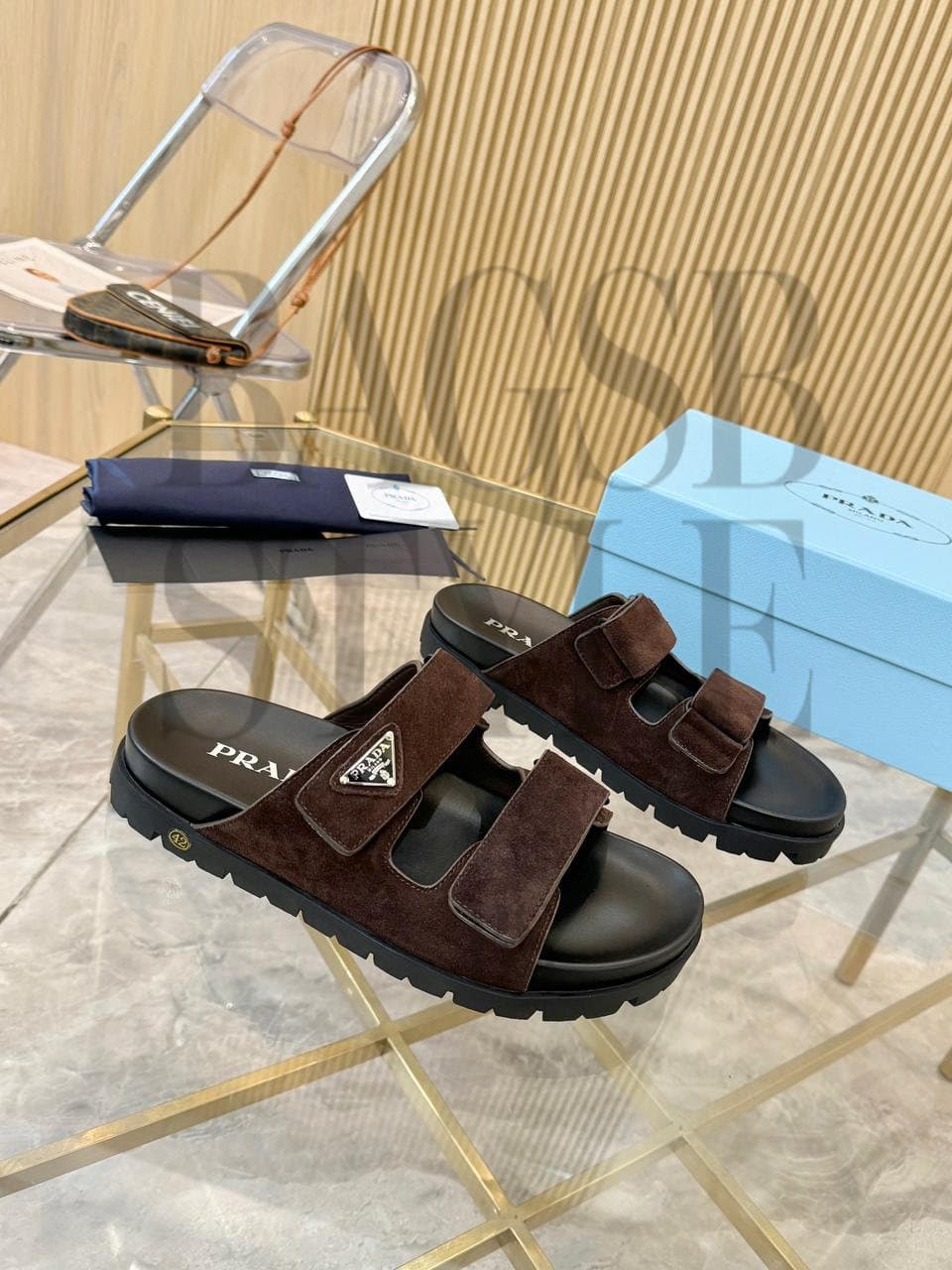 prada Suede Band Sandals