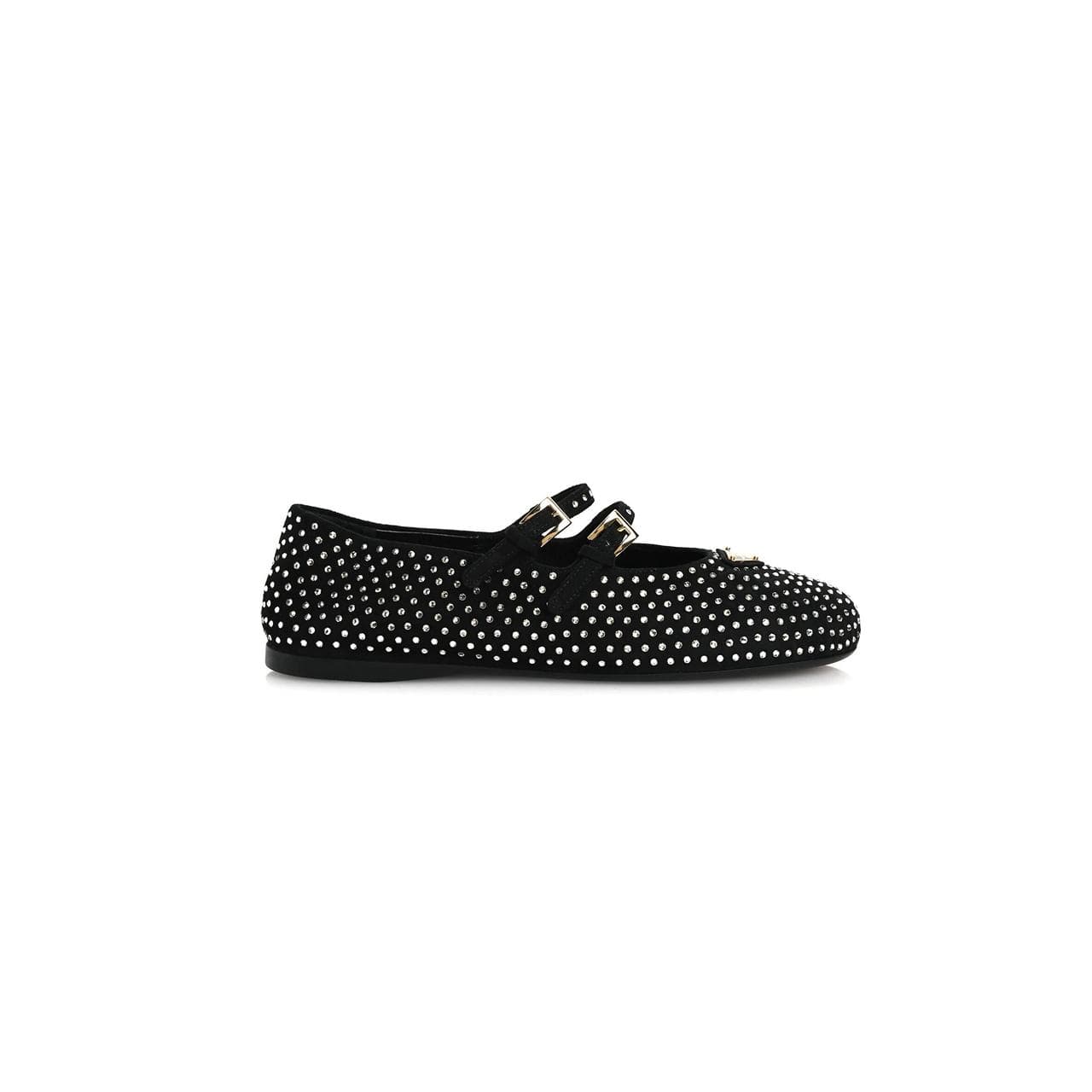 prada Suede Crystal Studded Ballerina