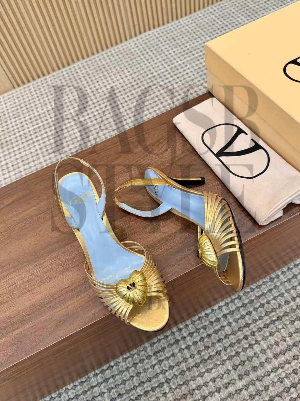VALENTINO COEUR ROYAL SANDAL IN LAMINATED NAPPA LEATHER 85MM WS0LU8RUR — Shoes