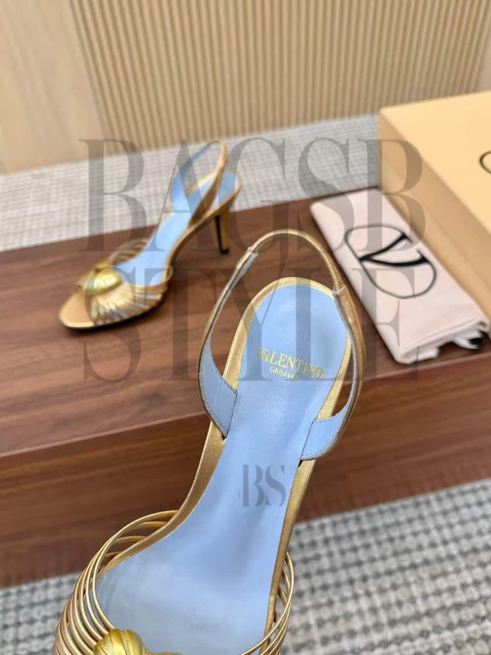 VALENTINO COEUR ROYAL SANDAL IN LAMINATED NAPPA LEATHER 85MM WS0LU8RUR — Shoes