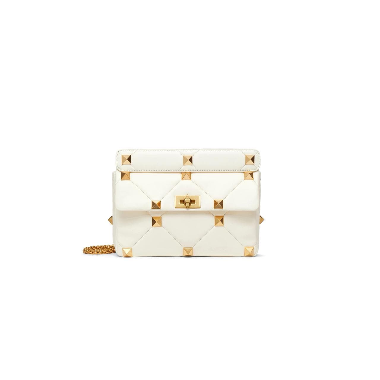 VALENTINO GARAVANI LARGE ROMAN STUD MEDIUM SHOULDER BAG IN QUILTED NAPPA (30*20*12cm) — Bags