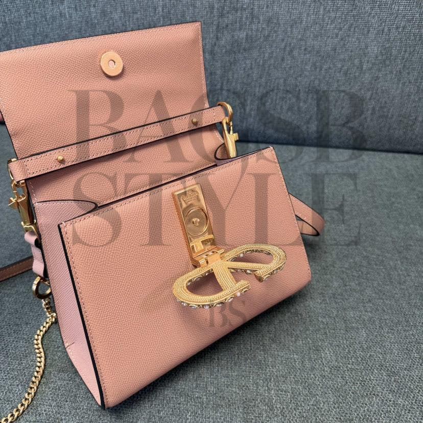 VALENTINO GARAVANI VSLING SMALL HANDBAG IN GRAINY CALFSKIN WITH JEWEL LOGO 7W2B0F53XPW_DYF (22*17*9cm) — Bags
