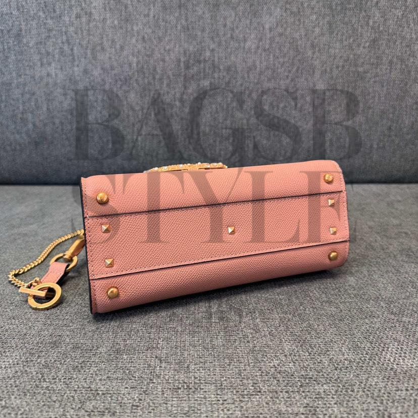 VALENTINO GARAVANI VSLING SMALL HANDBAG IN GRAINY CALFSKIN WITH JEWEL LOGO 7W2B0F53XPW_DYF (22*17*9cm) — Bags